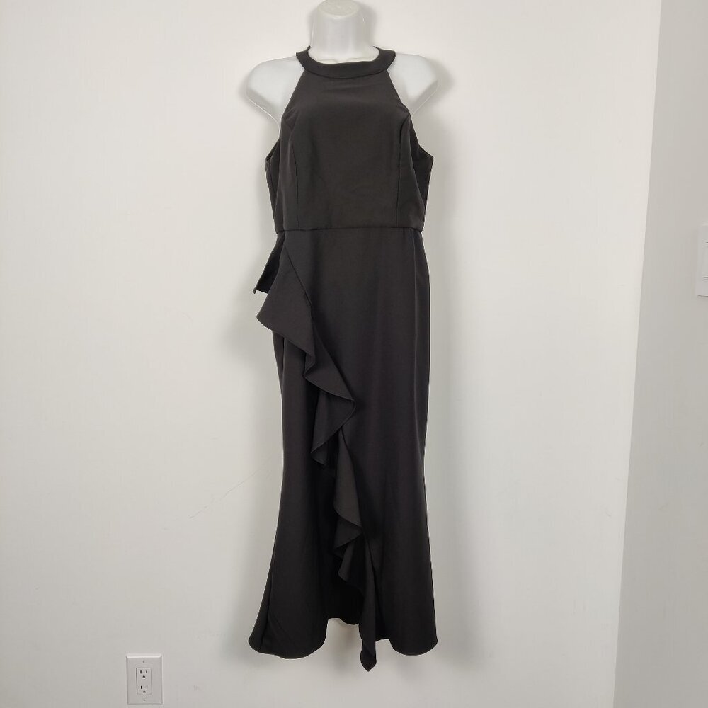 Trendyol Women's Ruffle Maxi Dress in Black Whimsigoth Feminine Office Cocktail